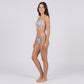 2 Piece Triangle Bikini Set with Halter Top and Tie Side Bottom