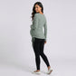 Maternity Ribbed Long Sleeve Top with Scoop Neck and Side Ruched Tie Detail