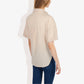 Short Sleeve Button Down Shirt with V-Neckline