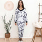 V-Neck Tracksuit with Drawstring Waist Sweatpants