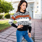 Animal Print Color Block Sweater with Long Sleeves