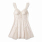 Printed Lace Bustier Keyhole Chemise Nightgown
