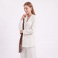 Long Sleeve Blazer and Pants Two Piece Set with Draped Scarf Detail