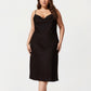 Plus Size Satin Slip Nightgown with Adjustable Spaghetti Straps Midi Length Relaxed Fit Sleepwear Dress
