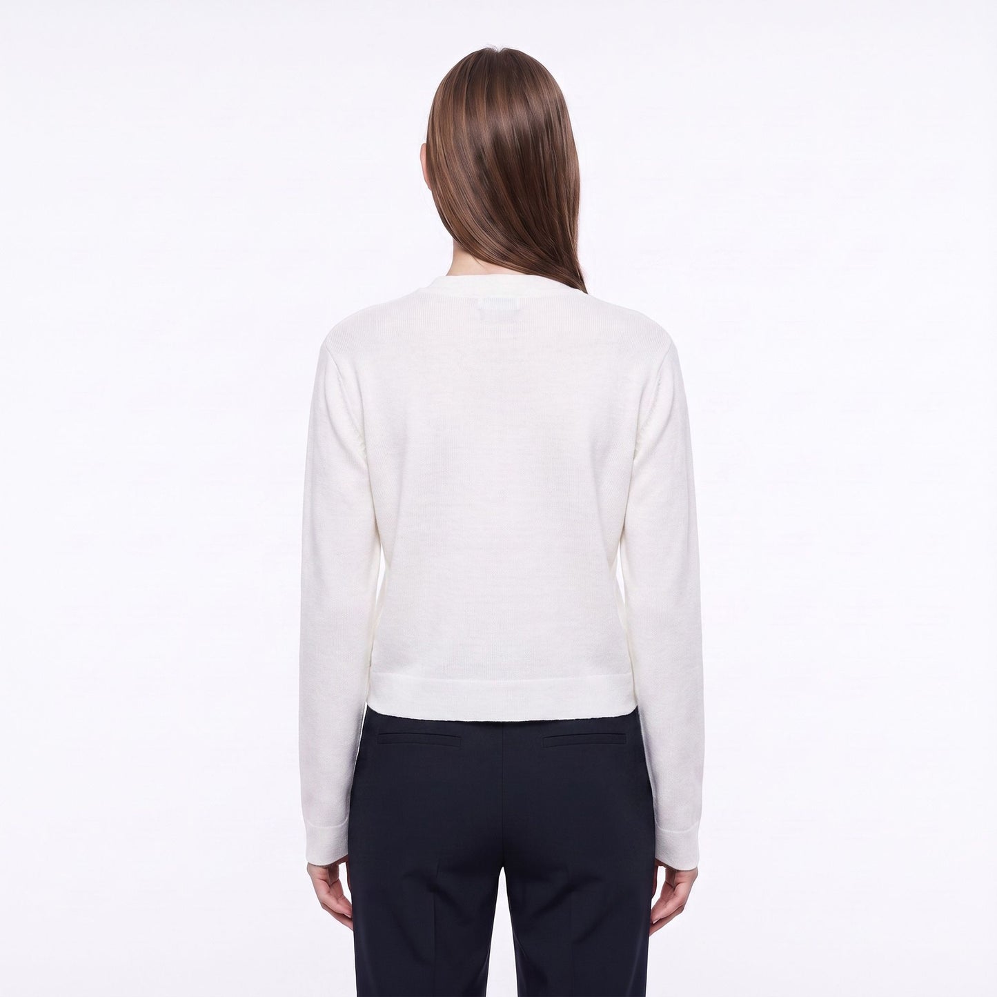 V Neck Decorative Gold Button Knit Cardigan Sweater