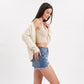 Open-Front Dolman Sleeve Draped Knit Cardigan
