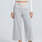 Lace Contrast Waistband Cropped Wide-Leg Trousers