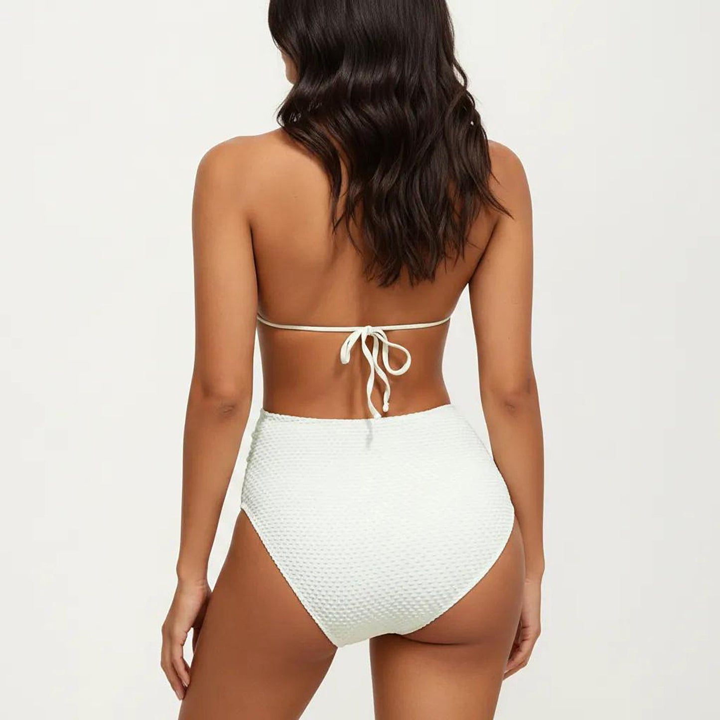 Maternity 3-Pcs Bikini Set with Triangle Top, High-Waisted Bottom, and Matching Skirt Wrap