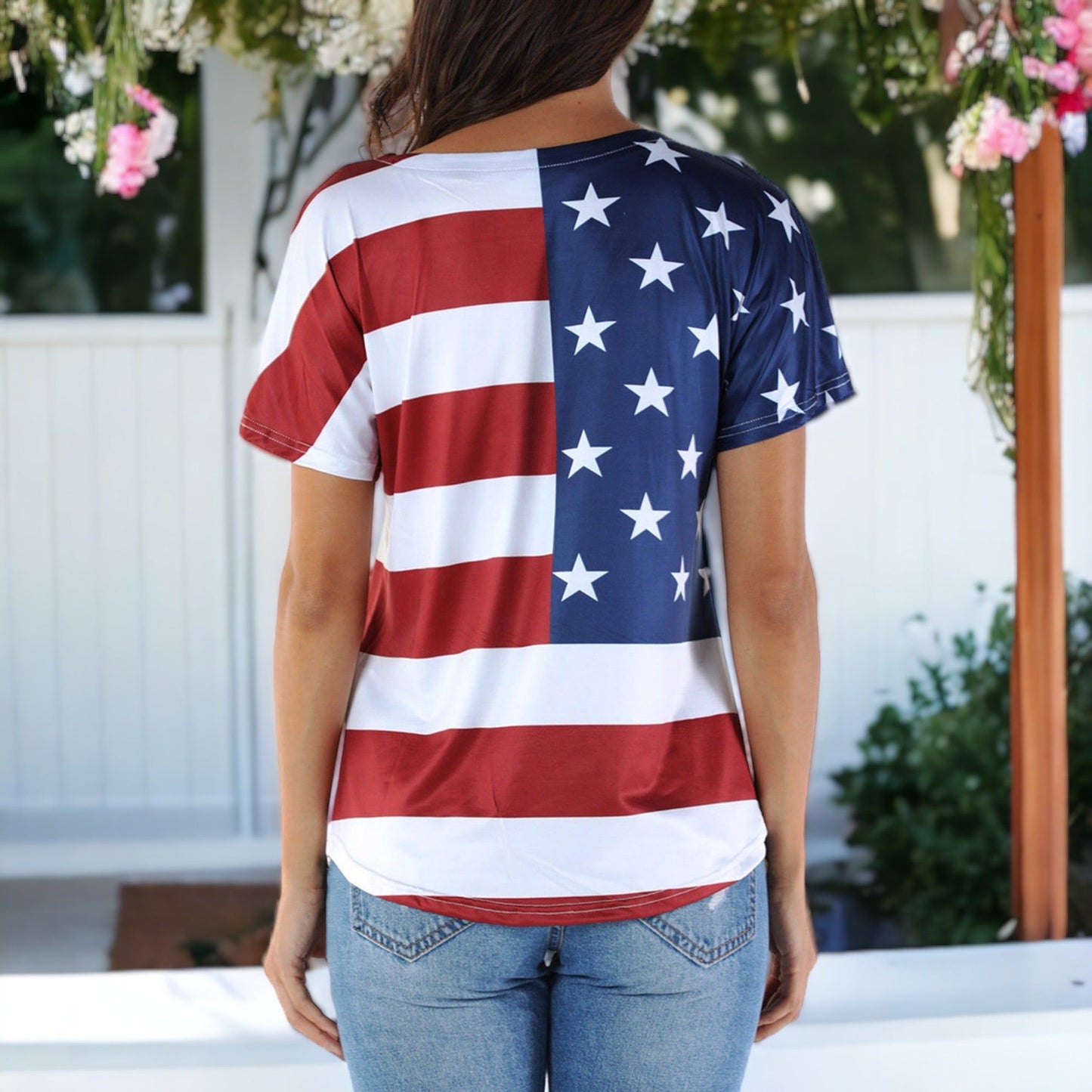 All American Girl V Neck Top