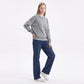 Contrast Stitch Crewneck Long Sleeve Knit Sweater