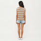 Sleeveless Striped Knit Top with Shoulder Button Detail and Relaxed Fit