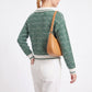 Geometric Knit Polo Collar Long Sleeve Sweater