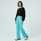 Foldover Waistband Wide-Leg Lounge Trousers