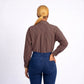 Pinstripe Button Front Collared Shirt Bodysuit