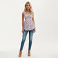Maternity Floral Sleeveless Babydoll Top with Ruffle Straps Smocked Bust Flowy Tunic Blouse