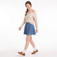 V-Neck Chevron Pointelle Knit Long Sleeve Sweater