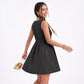 Button Front Mini Dress Sleeveless Babydoll A Line Dress