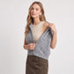 Sleeveless Full Zip Knit Sweater Vest