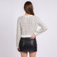 Wavy Stripe Pointelle Cropped Knit Sweater