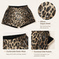 Leopard Print Sequin Party Shorts with Elastic Waist Lining and Side Pockets