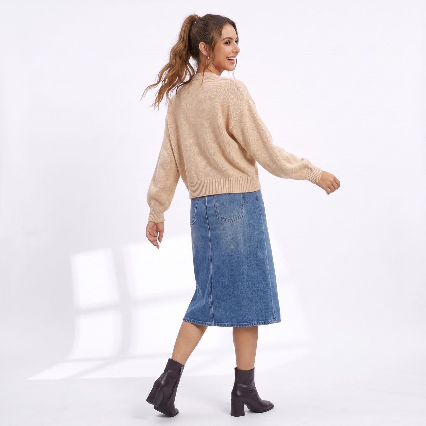 Bow Detail Open Front Knit Cardigan Sweater