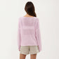 Women's Lightweight Open Knit Long Sleeve Sweater Top with Relaxed Fit and Subtle Sheer Texture