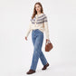 Fair Isle Button Front Crew Neck Cardigan