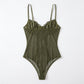 Floral Lace Mesh Bodysuit with Underwire Cups and Adjustable Straps