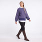 Patterned Crewneck Knit Sweater with Chain Accent