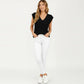 Sleeveless Knit Sweater Vest with V Neck Ribbed Trim Relaxed Fit Textured Pullover Top