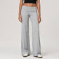 Foldover Waistband Wide-Leg Lounge Trousers