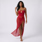 2-Piece Strapless One Piece Swimsuit with Sheer Wrap Skirt