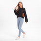 V Neck Textured Knit Pullover Sweater with Long Sleeves