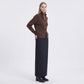 Mock Neck Zip-Front Knit Cardigan Sweater