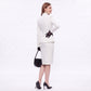 Asymmetric Button Front Blazer with Stand Collar and Peplum Hem