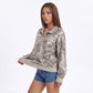 Camo Print Quarter Zip Long Sleeve Pullover Sweatshirt
