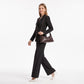 Double Breasted Blazer and Straight Leg Pants Two Piece Suit Set