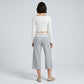 Lace Contrast Waistband Cropped Wide-Leg Trousers