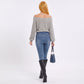 Off Shoulder Pointelle Knit Long Sleeve Sweater