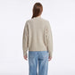 Rib Knit Full Zip Crewneck Cardigan Sweater