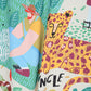 2-Piece Printed Pajama Set Button Front Short Sleeve Sleep Shirt and Long Pants