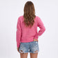 Star Print Crew Neck Long Sleeve Knit Pullover Sweater