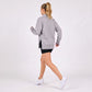 Quarter Zip Mock Neck Long Sleeve Tunic Sweatshirt with Side Slits