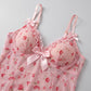 Floral Sheer Mesh Ruffle Chemise Nightgown