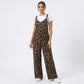 Maternity Leopard Print Wide Leg Jumpsuit with Tie Shoulder Straps and Layered Tee Look
