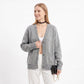 Oversized V Neck Button Front Cardigan with Pockets