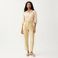 Striped Button Down Blouse with Collared Neckline and Puff Sleeves