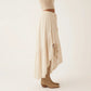 High Low Maxi Skirt Smocked Waist Tassel Tie Flowy Tiered Boho Casual Skirt