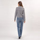 Ribbed Wide Collar Zip-Front Cardigan Sweater