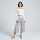 Lace Contrast Waistband Cropped Wide-Leg Trousers
